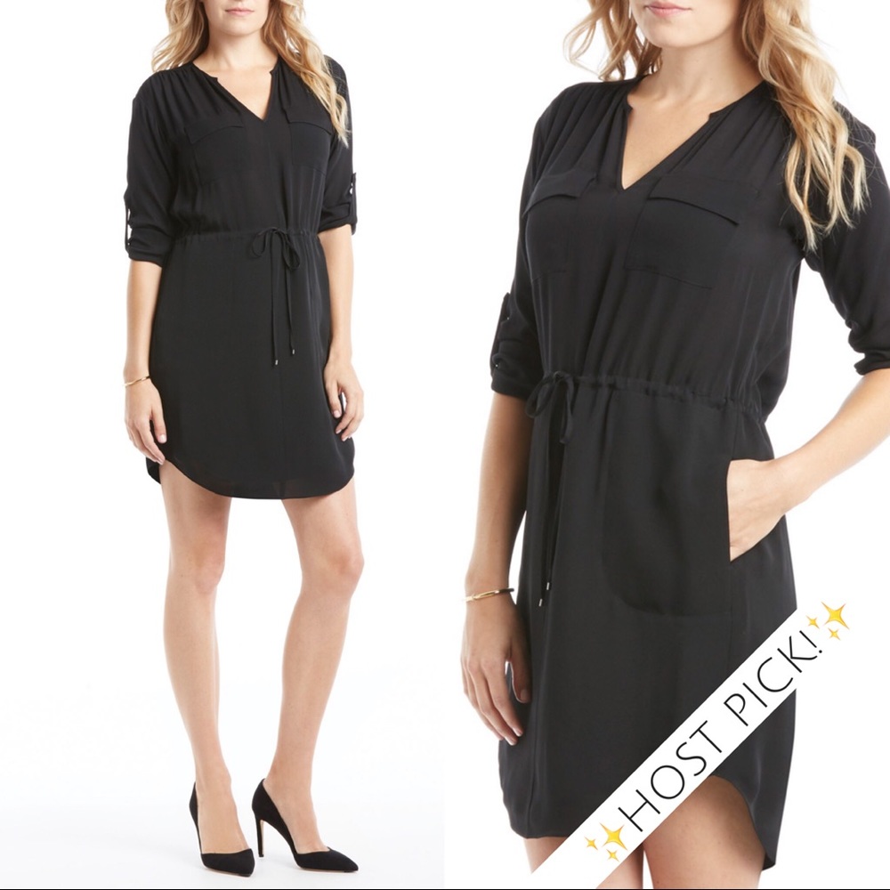 ✨HP✨NWT Rebecca Taylor Black Silk Work Dress